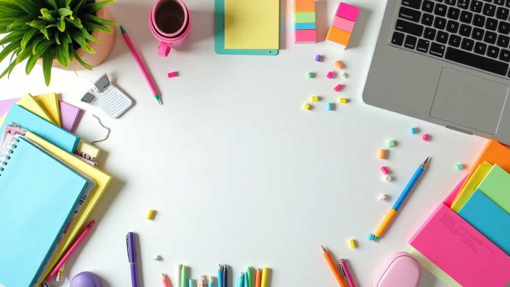Creative desk workspace with productivity tools for entrepreneurs with ADHD